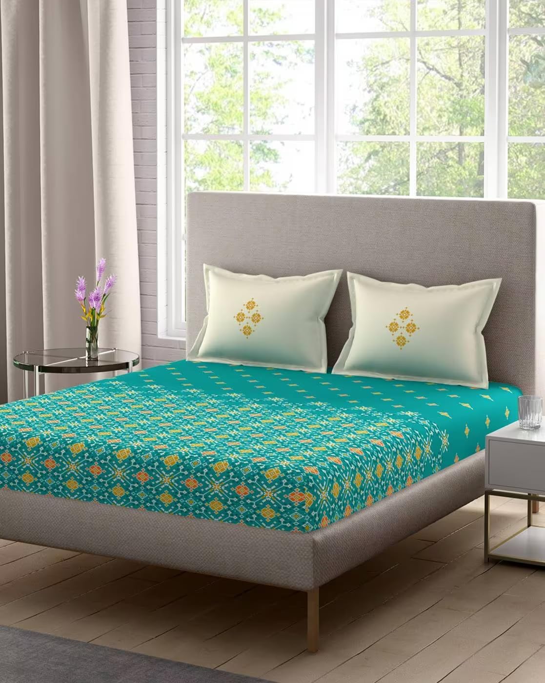 Portico New York Cotton Lavender Double Super King Size Bedsheet With 2 Pillow Cover (274X274Cm),144 TC (B0CV48RGP2) Amazon Price History, Amazon Price Tracker