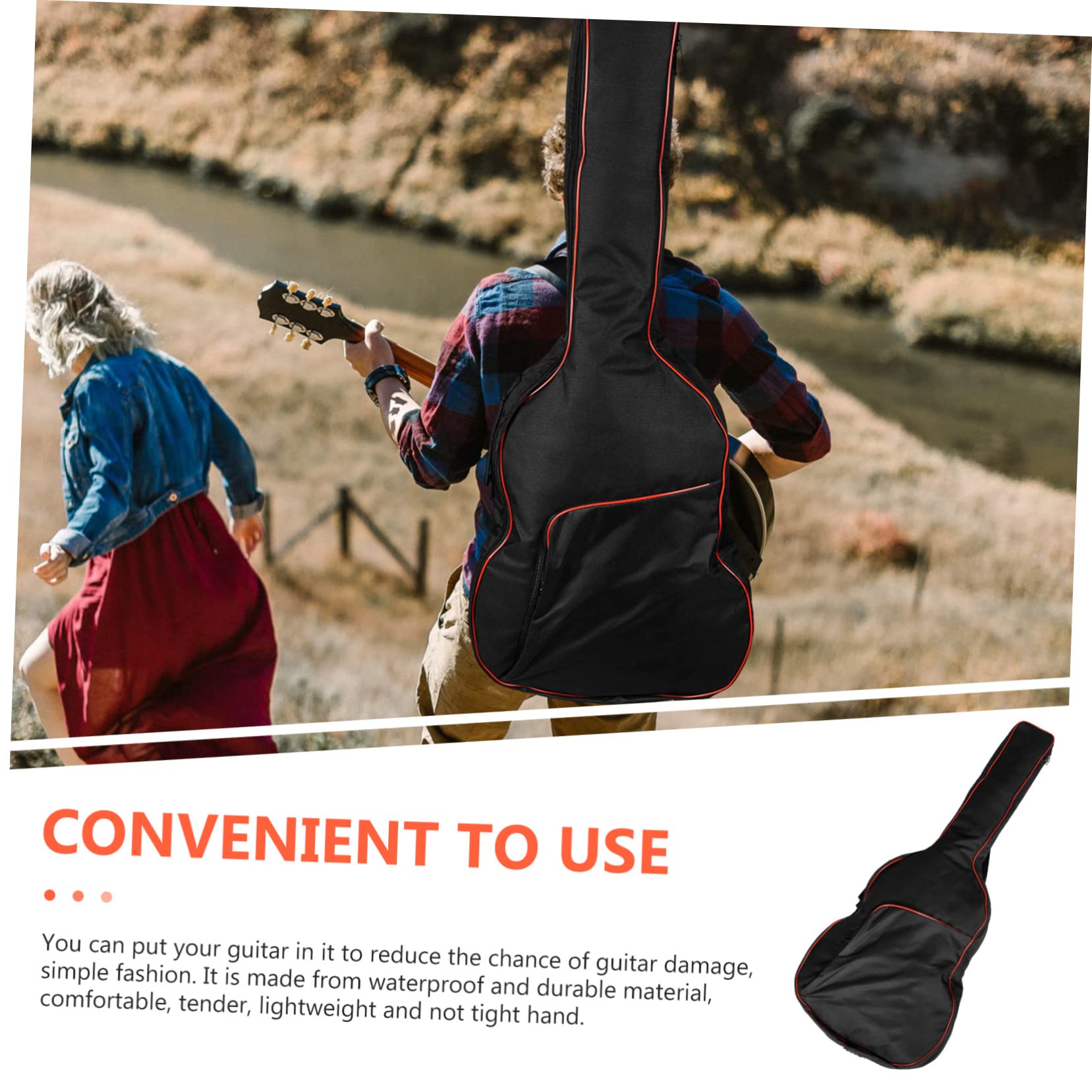 ibasenice Bolsa de Guitarra de Tela Oxford Negra de 41 Pulgadas