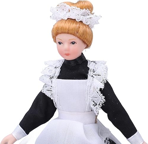 Miniatura 8 de Muñeca de criada de casa de muñecas 112, casa de muñecas con extremidades giratorias, movible, de cerámica, victoriana, modelo de muñeca de