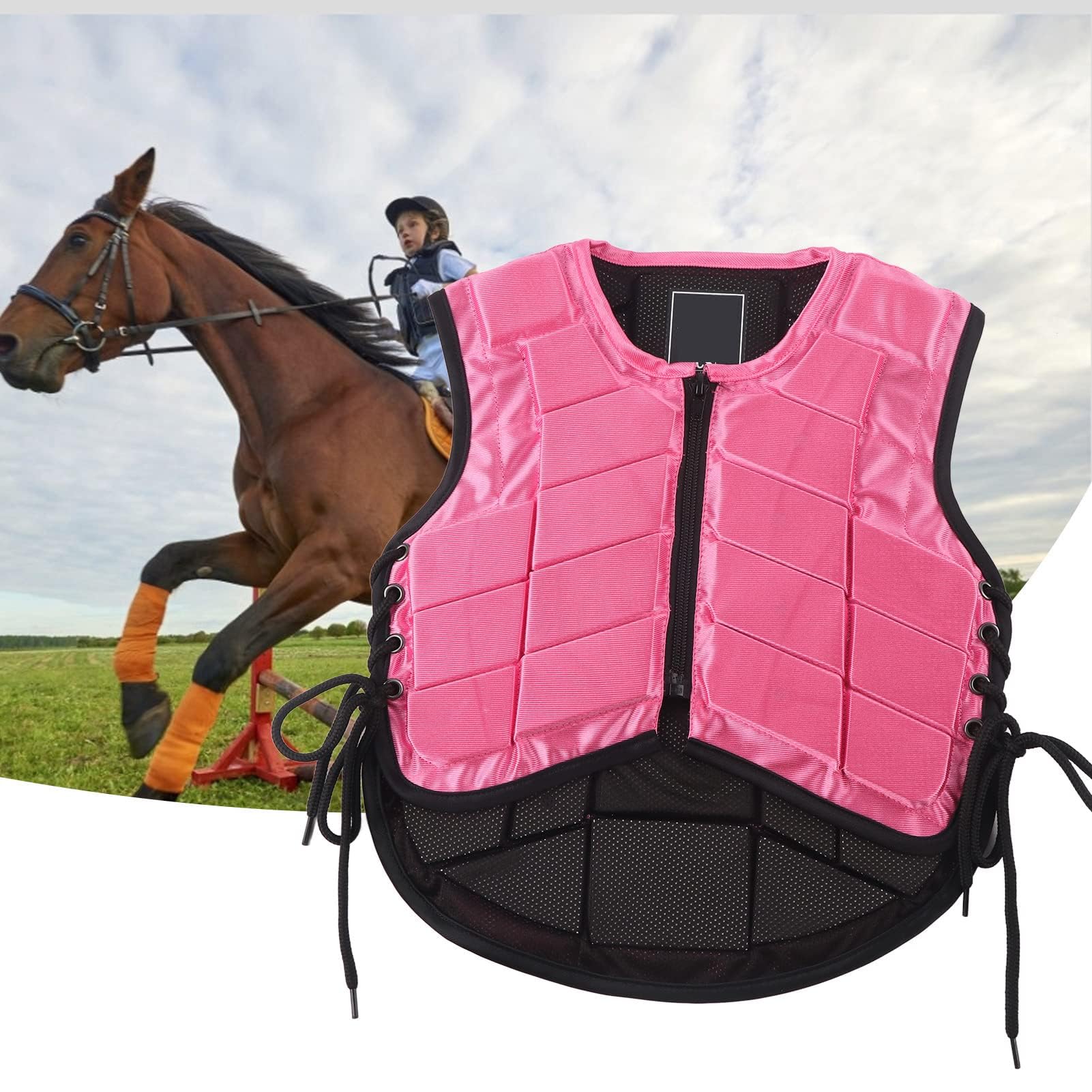 Gilet Equestre per Bambini, Gilet Equestre Professionale Unisex Imbottito in Eva di Sicurezza per Equitazione Protezione per Il Corpo per Ragazze e Ragazzi