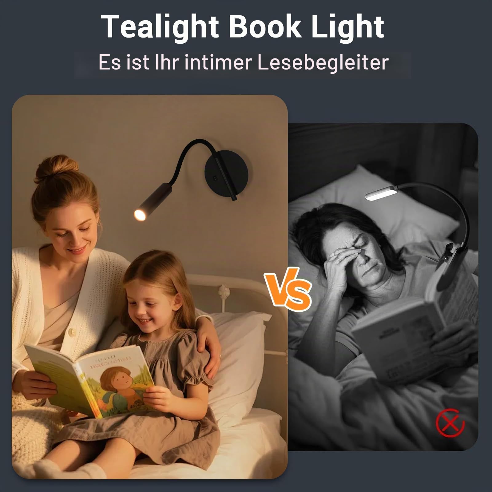 2 Stücke Leselampe Wandmontage, 3 Warmweiß Kaltweiß Neutralweiß | 360° Schwenkbar LED Wandleuchte Innen, Leselampe Wand, für Nachttisch,Café, Mit Schalter