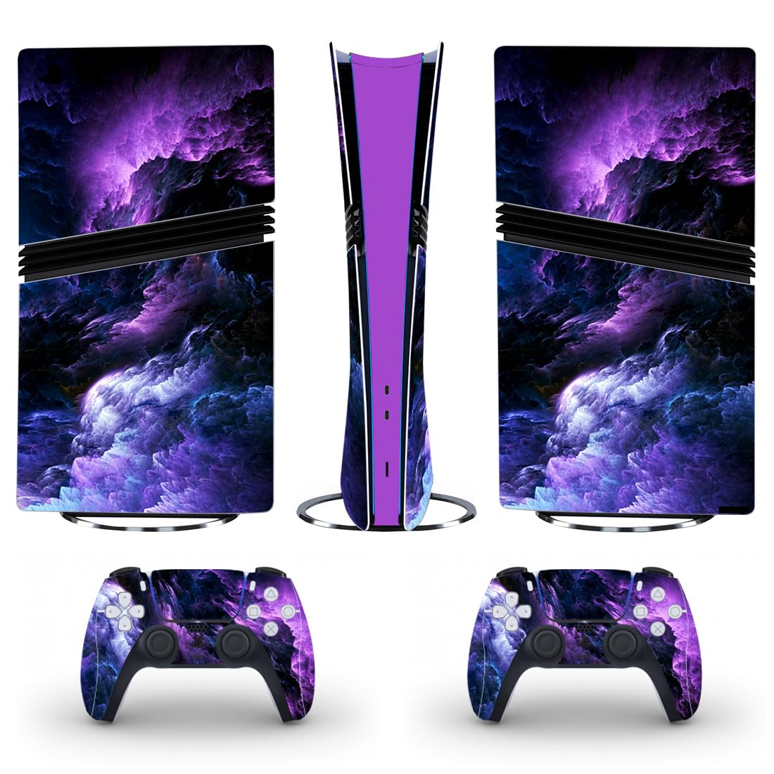 PS5 Pro Film de protection autocollant pour console Sony PS5 Pro édition numérique et disques et 2 manettes DualShock (0205)