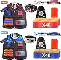 Vista 2 de POKONBOY 2 Sets Tactical Vest Kits Compatible with Nerf Guns N-Strike Elite Series