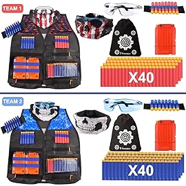 POKONBOY 2 Sets Tactical Vest Kits Compatible with Nerf Guns N-Strike Elite Series