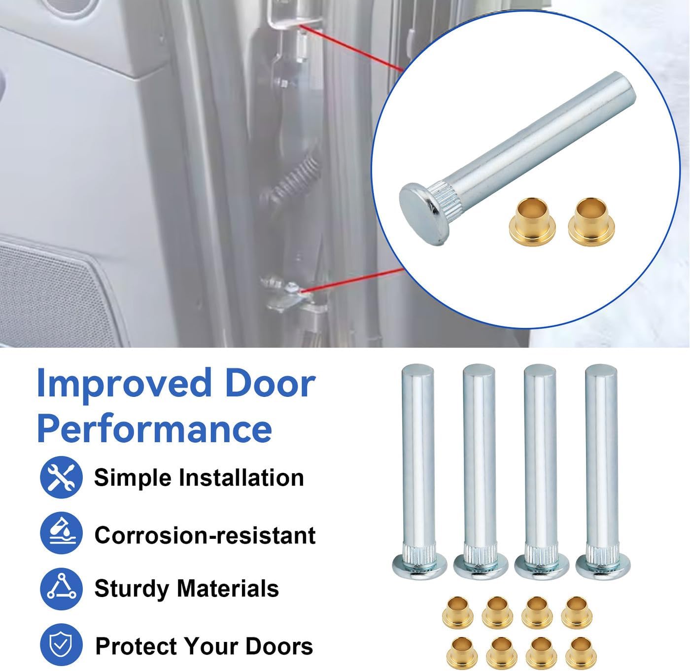 Front Door Hinge Pin and Bushing Repair Kit