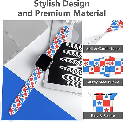 Vista 81 de Holidays - Correa de reloj compatible con Apple Watch de 1.49, 1.57, 1.61, 1.65, 1.65 y 1.73 pulgadas, correa de reloj inteligente de silicona