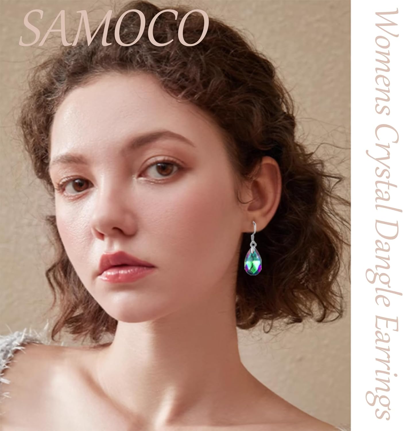 SAMOCO 16 Pairs Drop Dangle Earrings Set for Women Rainbow Crystal Earrings Teardrop Dangle Hook Earrings Hypoallergenic - Image 2