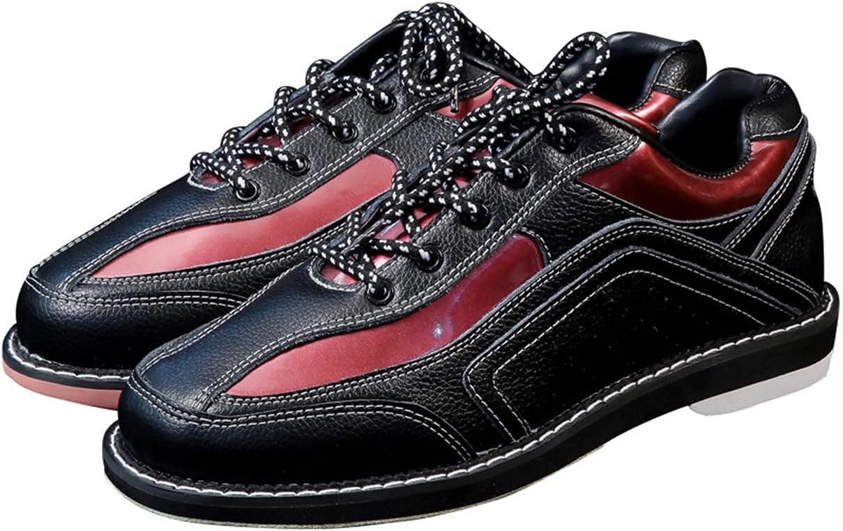 DAMANDO Bowling Shoes for Female, Womens Leather Bowls Sports Shoes Lightweight Breathable Bowls Shoes