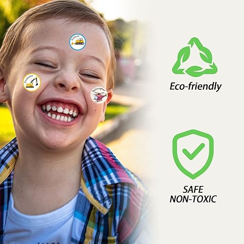 Miniatura 6 de Rollo de 1000 calcomanías de construcción para niños, vehículos, automóviles, camiones y orinal para niños pequeños y adolescentes