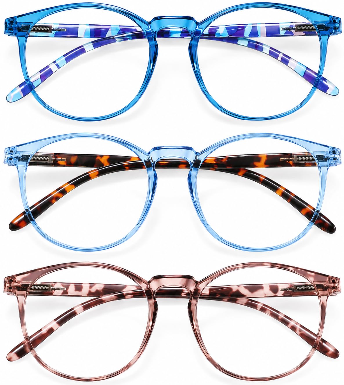 IBOANN Blue Light Glasses for Women - Blue Leo + Blue Leo Mix + Leopard