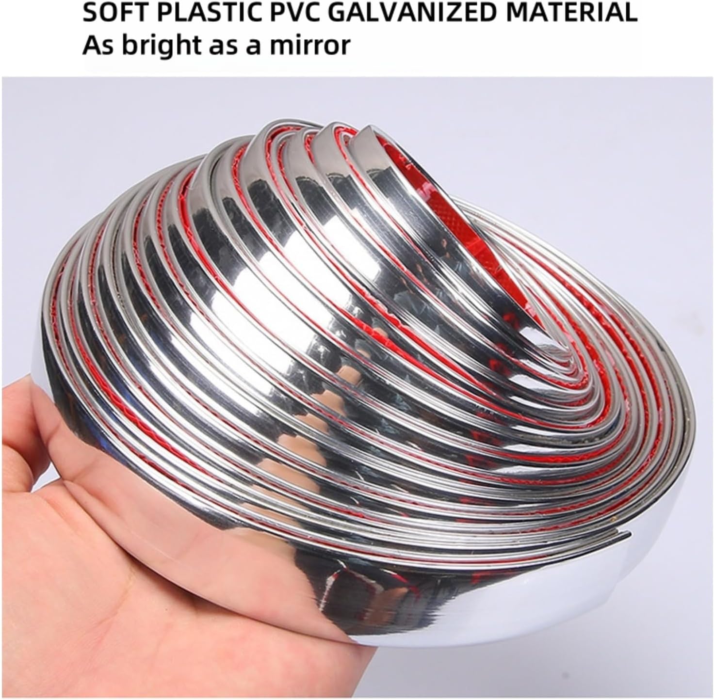 42.7Ft UV Protected Self Adhesive Bumper Anti-Collision Strips，Shiny Chrome Plated Decoration Trim Strap，Universal for Auto DIY，C(Size:(Width: 7/8 inch (22mm), Length: 42.7Ft),Color:Colored)