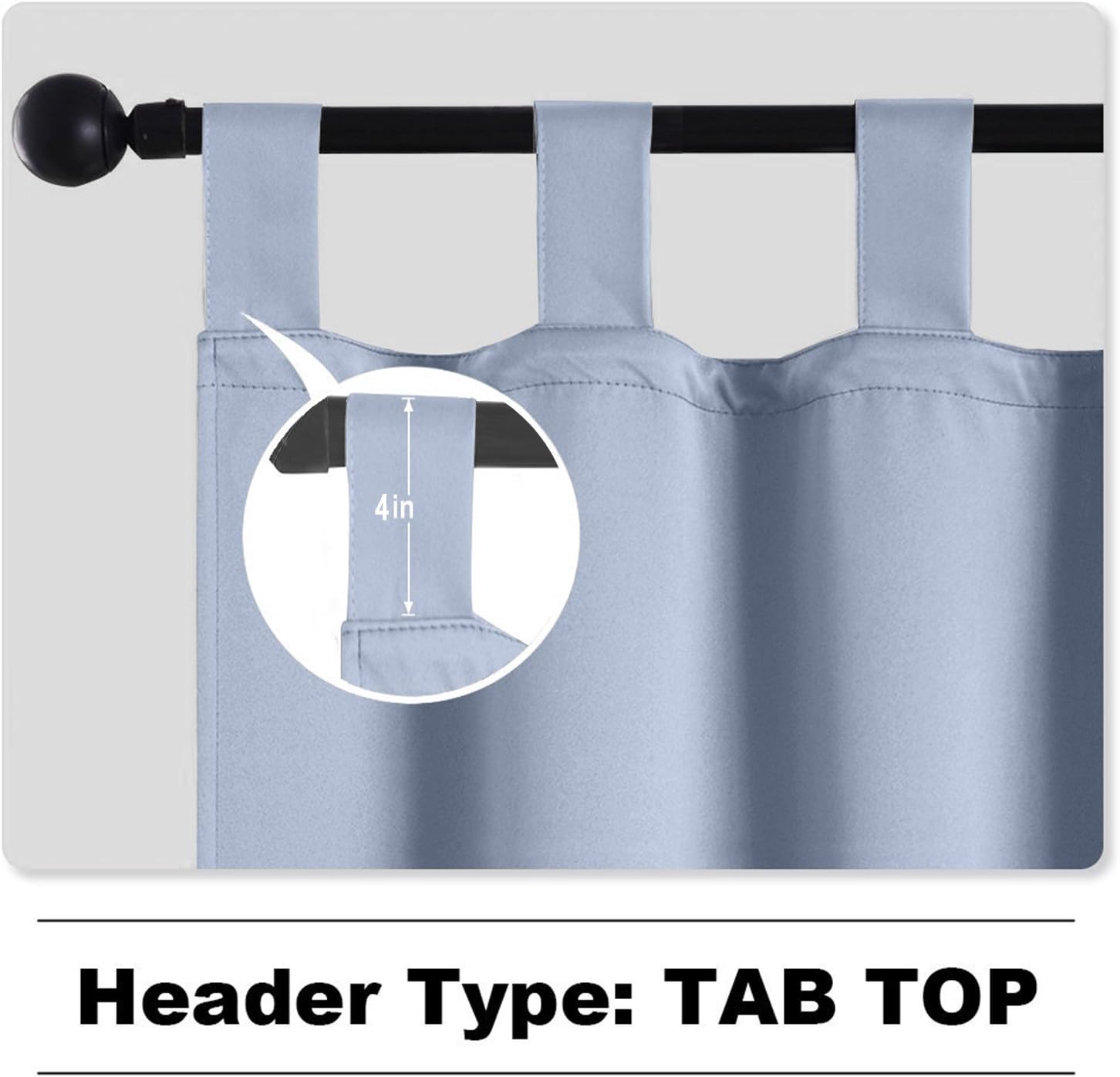 cololeaf Indoor/Outdoor Tab Top Curtain Waterproof for Patio| Porch| Gazebo| Pergola | Cabana | Dock| Beach Home - Sky Blue 120W x 96L Inch (1 Panel)