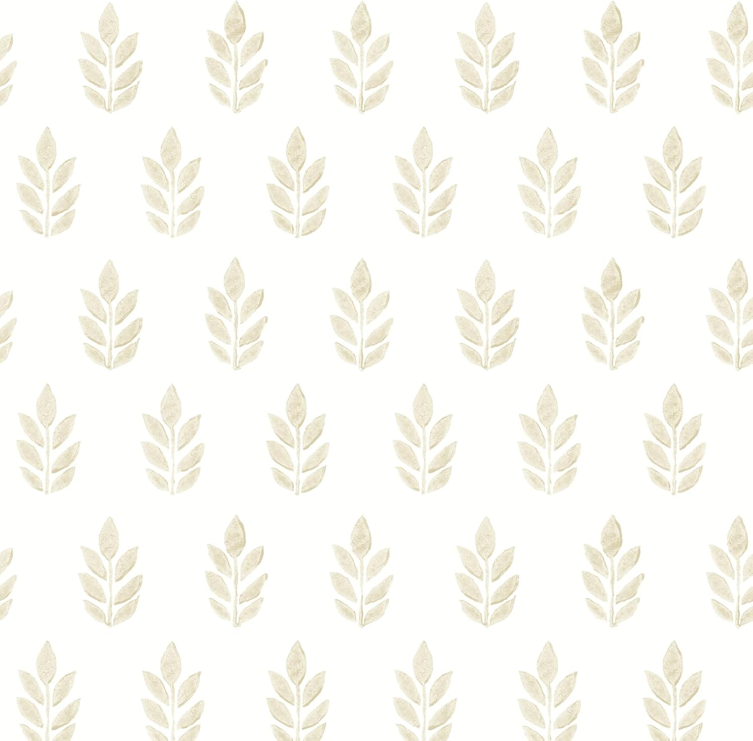 Chesapeake Ervic Leaf Block Print Wallpaper, Green