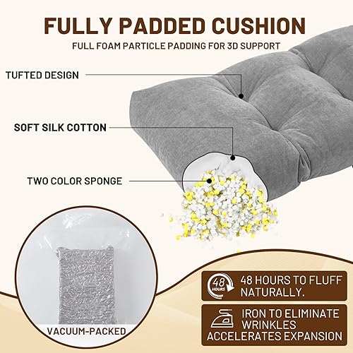 Miniatura 4 de BayHomes Cojines de banco personalizados para muebles de interior y exterior, cojín antideslizante para asiento de banco de ventana, cojín grueso y