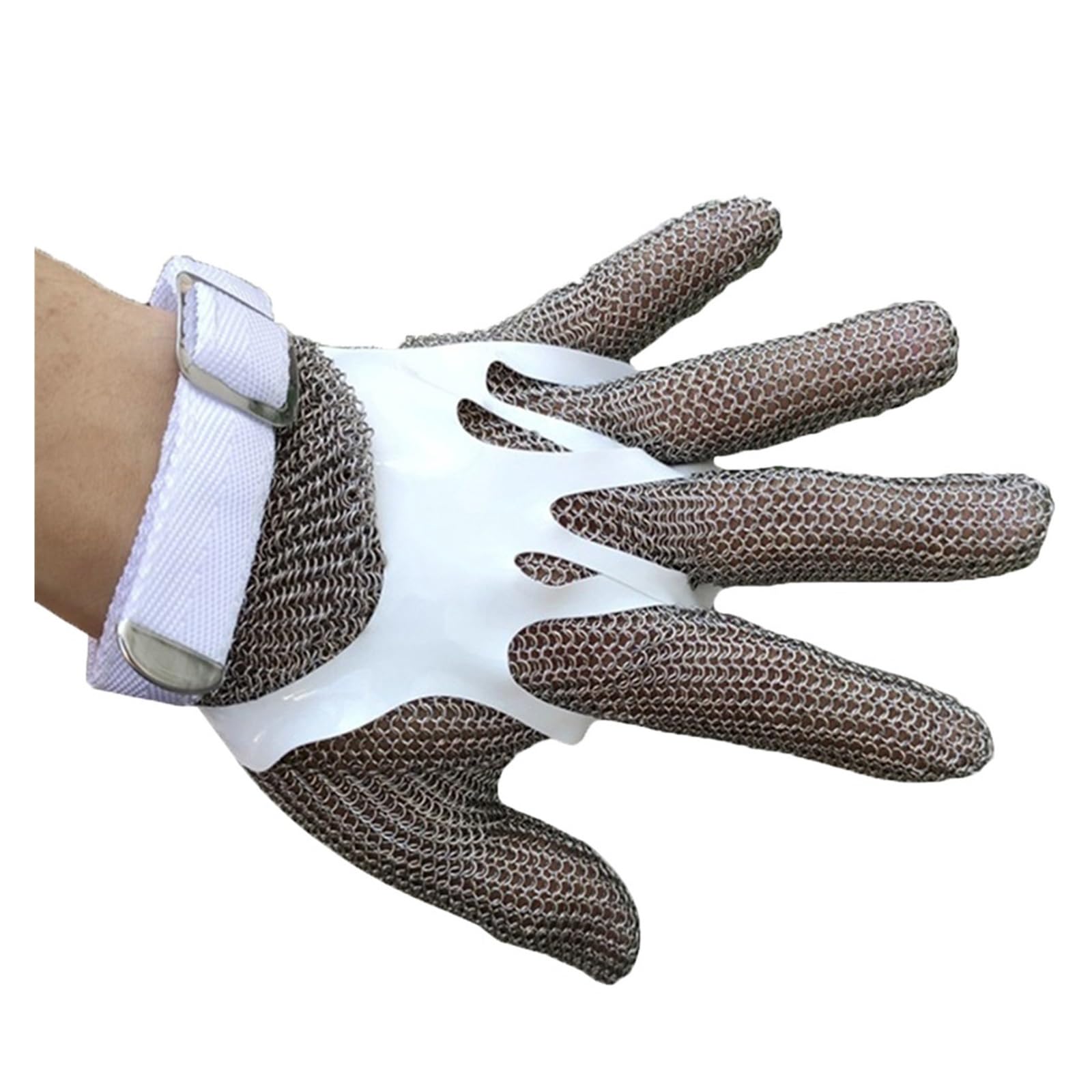 Guantes de Trabajo Anticorte 2 Guantes De Mandolina Anticorte For Sierra De Escritorio, Guantes De Trabajo De Seguridad De Acero Inoxidable Con Pulsera De Nailon Ajustable(XS)