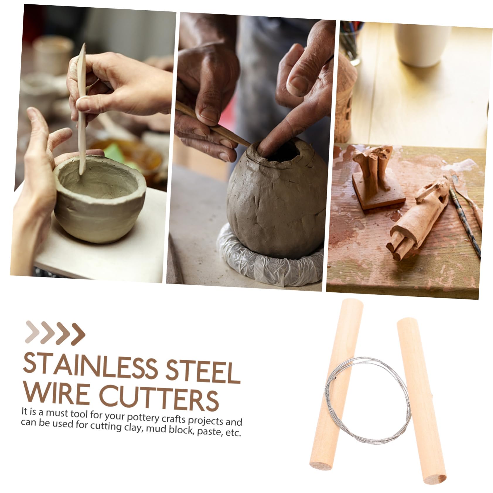 Coupe-argile Angle Outil De Coupe D'argile à Angle Variable - Fil D'acier Flexible 11cm - Pour Poterie, Sculpture Céramique - Bleu Argile Bleue