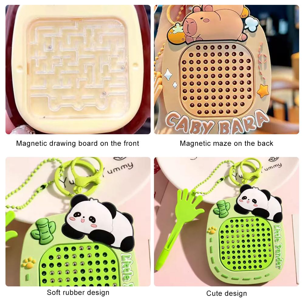 3PCS Fidget Keyring Set including Magnetic Drawing Board & Maze Puzzle - Image 3