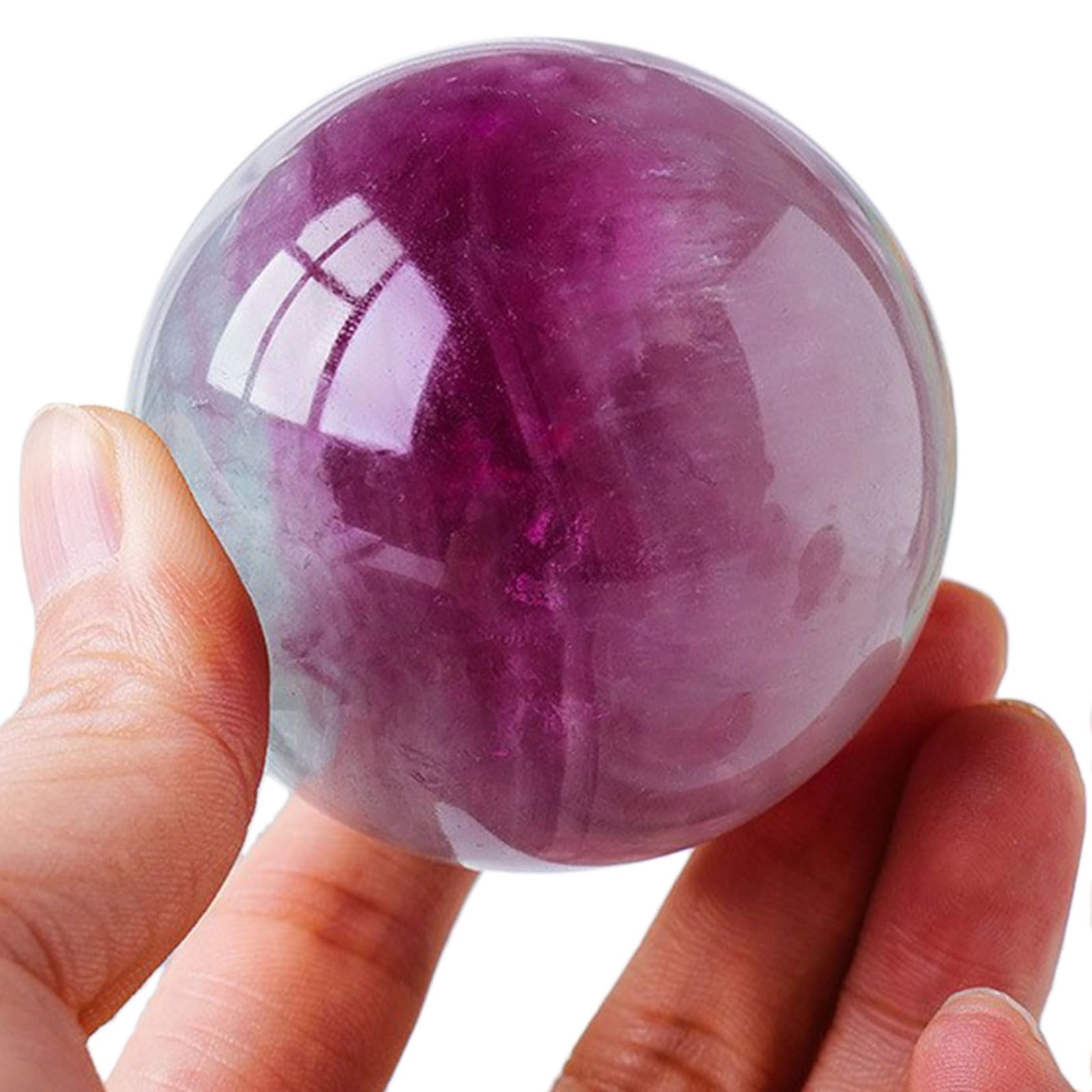 vfdaSWQQ crystal ball, Purple Fluorite Crystal Ball with Stand Sculpture Meditation Witchcraft Feng Shui Home Decor