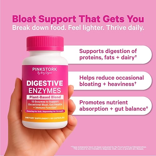 Miniatura 3 de Pink Stork Paquete de salud intestinal para mujeres Probiótico con prebióticos y enzimas digestivas con prebióticos y amla Hinchazón, metabolismo,