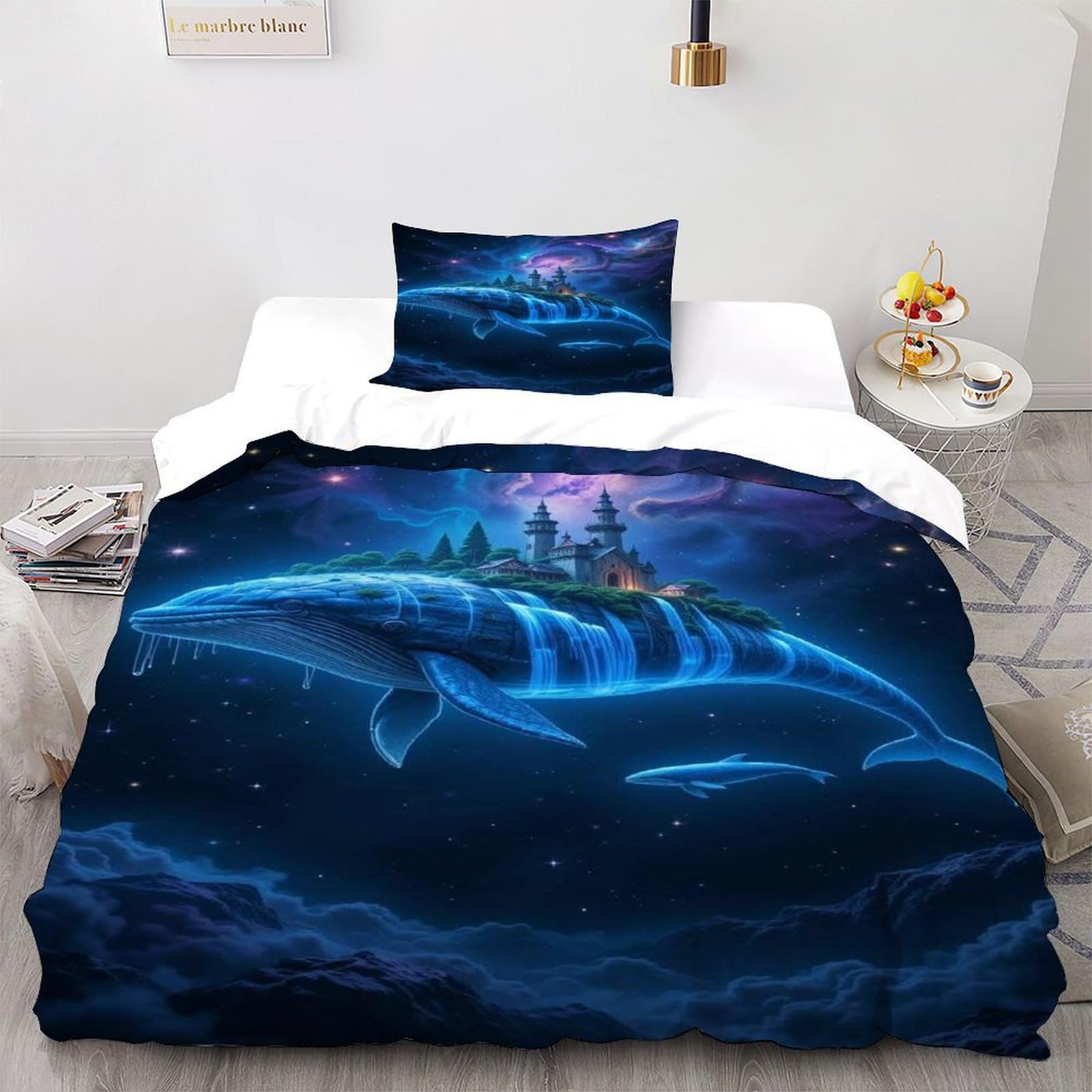 Housse de couette fermeture eclair Château Baleine pour changer les draps facilement