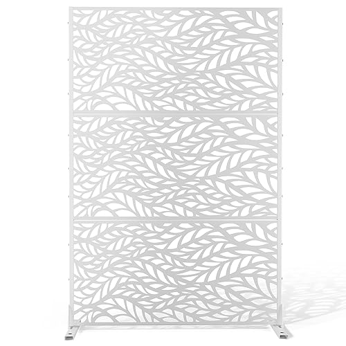 Metal Privacy Screen,72" H47 W,Freestanding Decorative Privacy Screen for Balcony