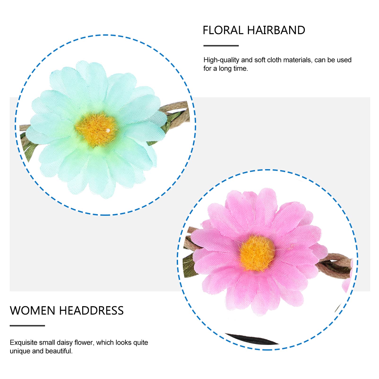minkissy 24pezzi Ghirlanda Di Fiori Daisy Per Donne e Ragazze Accessorio Elegante Per Festival Matrimoni e Occasioni Speciali Fascia Comoda e Resistente