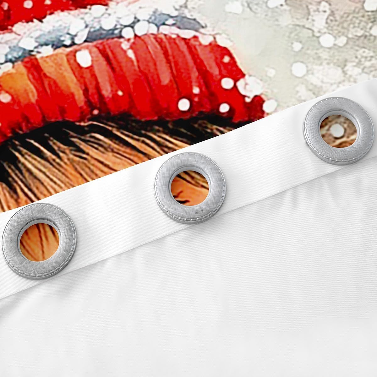 Kawaii Girl Window Curtain for Kids Farm Donkey Dog Animal Window Treatment Curtain Merry Christmas Curtains for Bedroom Winter Snow Scene Window Drapes,52Wx96L