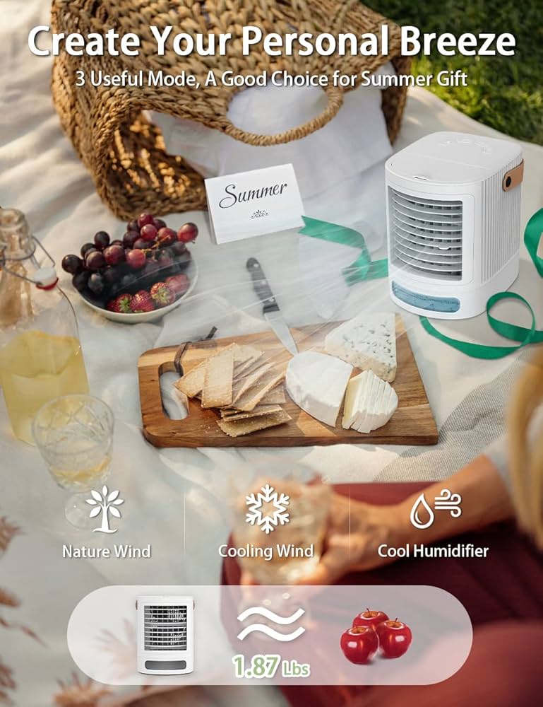 ポータブル小型デスクファン 家庭用加湿スプレー水冷ファンLEDナイトライト ポータブル小型デスクファン 家庭用加湿スプレー水冷ファンLED