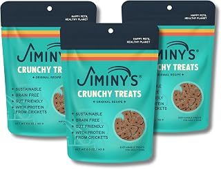 Jiminy's Original Cricket Cookie Dog Treat, Hypoallergenic, 5oz, Peanut Butter & Pumpkin Pack of 3