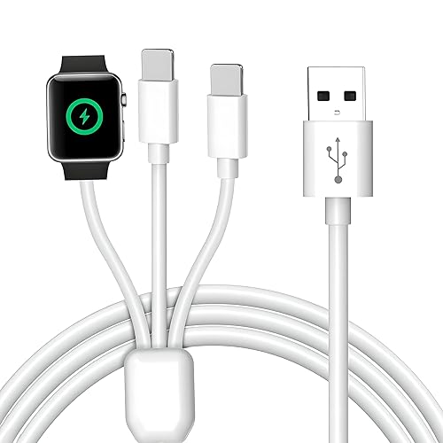 Miniatura 1 de Cable de carga 3 en 1 para teléfono y Apple Watch, cable de carga USB compatible con iWatch Series 9 8 7 6 5 4 3 2 1 SE1 SE2 Ultra 2, iPhone