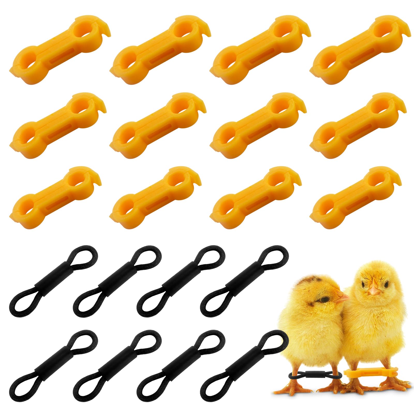 SHUIYUE 20 Stück Küken Beine korrektur, Küken Beine Bands, Beinbänder für Küken, Spreizbein Humpelbandage Küken spreizbeinstütze, für Küken, Wachteln, Enten