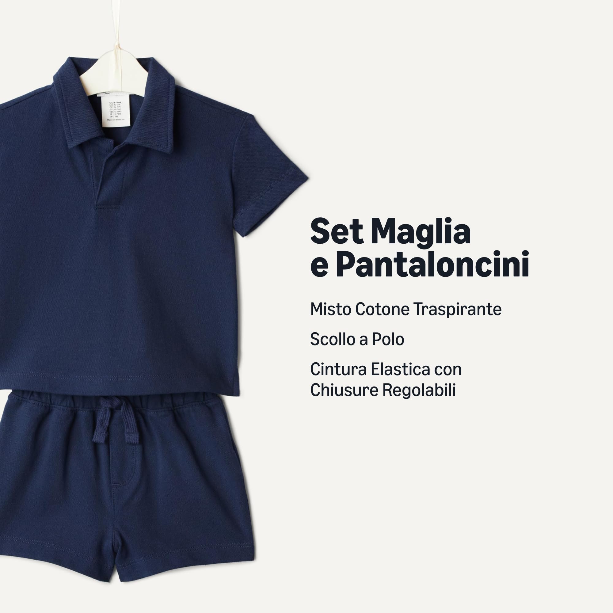Amazon Essentials x Sofia Grainge Set da Gioco con Maglietta a Maniche Corte e Pantaloncini in Cotone Piqué Bambino