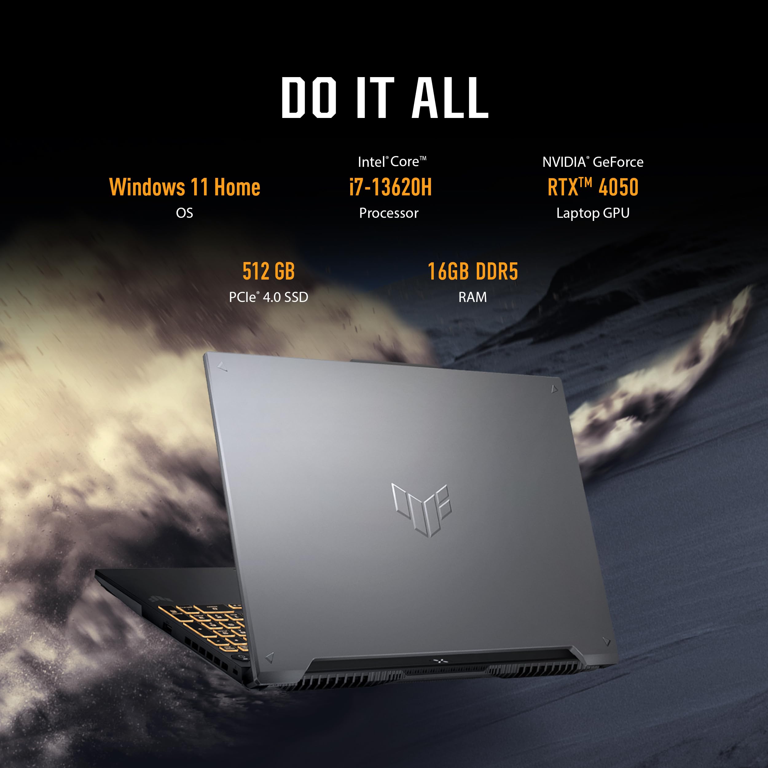 ASUS TUF Gaming F16 (2024) Computer portatile da gioco, schermo 16" FHD+ 144 Hz IPS-Level 16:10, processore Intel Core i7-13620H, NVIDIA GeForce RTX 4050, 16 GB DDR5, SSD PCIe Gen4 da 512 GB, Wi-Fi 6