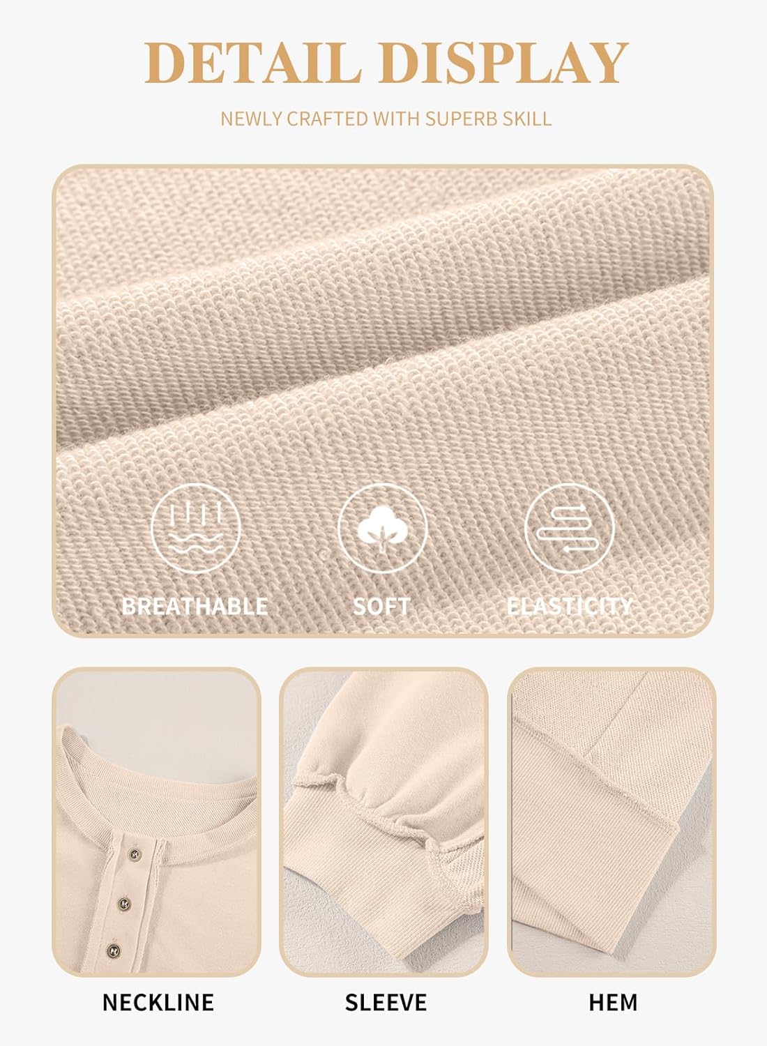 Eytino Women's Plus Size Sweatshirts Button Henley Neck Casual Long Sleeve Oversized Pullover Tops Shirts(1X-5X) - Image 5