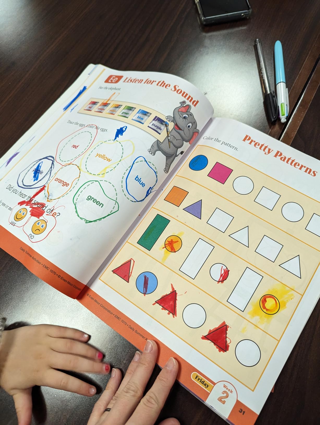 EvanMoor Daily Summer Activities, Grades PreKK Workbook, Stickers