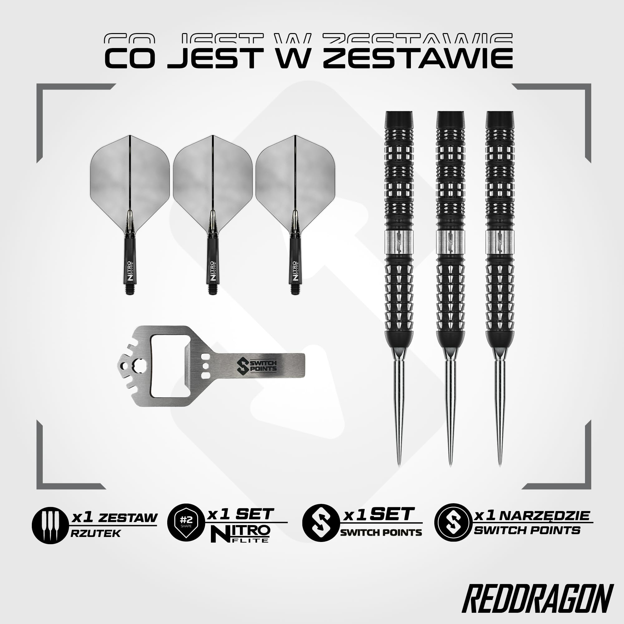 RED DRAGON | Rzutki Recon Switch Points 22g Stalowy Grot