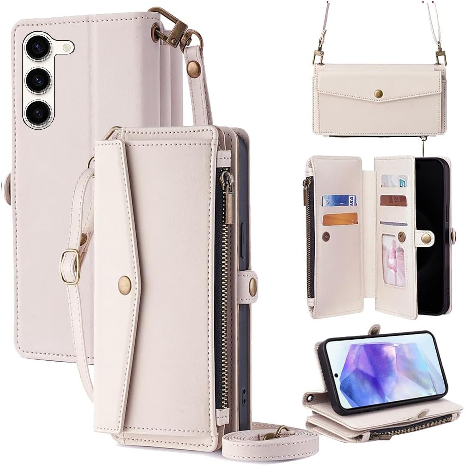 Amazon.co.jp: For Galaxy S23 ケース 財布型 For ギャラクシーS23 SC 