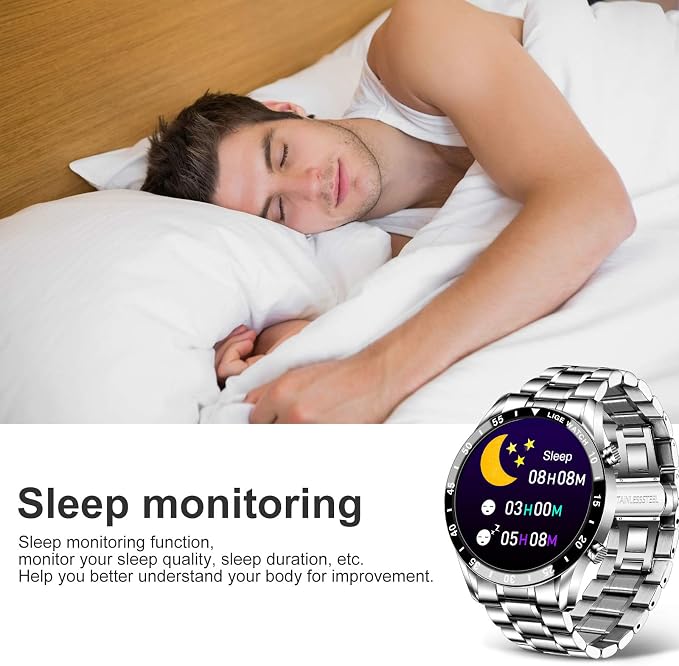 Amazon.com: Reloj inteligente LIGE, de 1,3 pulgadas con pantalla táctil  completa, IP67, resistente al agua, con notificaciones de mensajes, ritmo  cardíaco, monitor de sueño, calorías y fitness, reloj para iOS y Android :