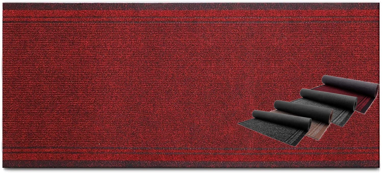 MadeInNature Tapis de Couloir et de Passage Malaga, Tapis résistant et antidérapant, Tapis Idéal pour Cuisine, Entrée, Bain, Largeur 66 cm, Plusieurs Couleurs et Dimensions (300cm, Rouge)