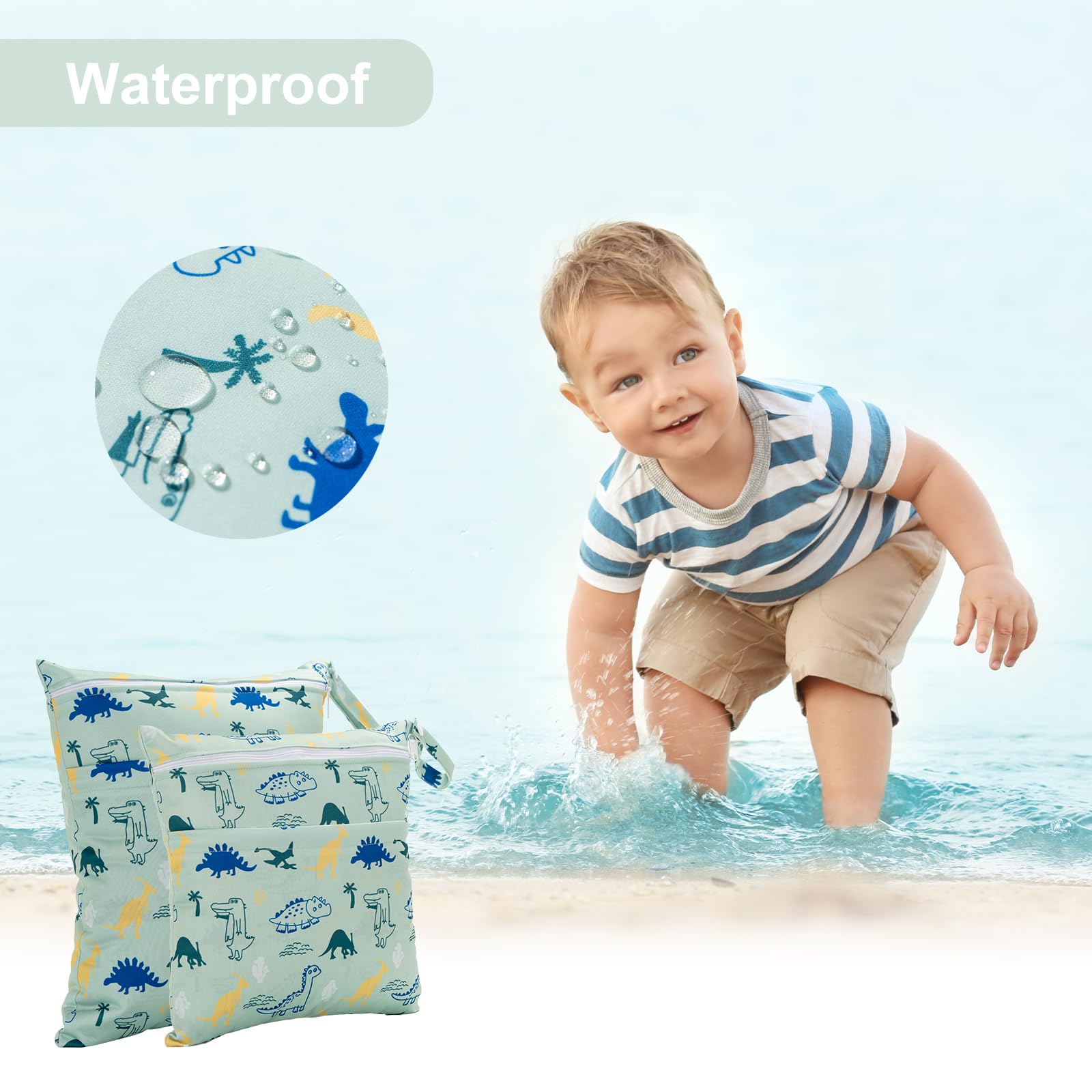 Lot de 2 sacs humides pour crèche multicolore - Sac de voyage pour fille et garçon