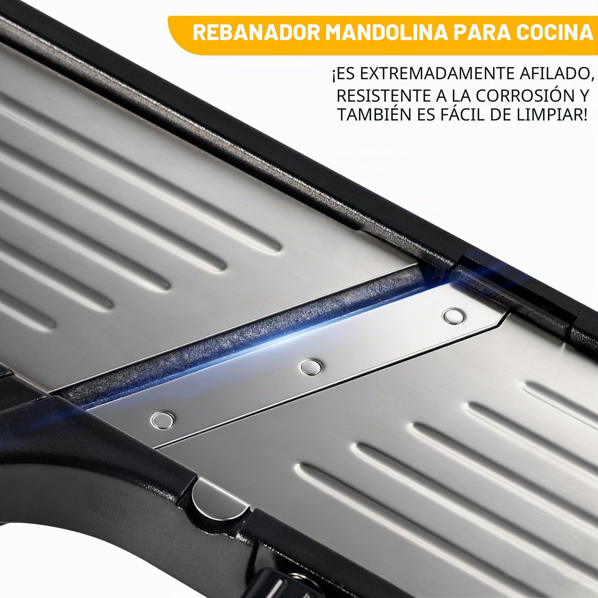 Mandolina cortadora de cocina ajustable de acero inoxidable para verduras, cebolla, patatas, panqueques, patatas, panqueques, hoja ajustable 7 en 1, incluye 1 par de guantes
