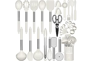 Premium Culinary Collection: 30-Piece White Kitchen Utensils Set for the Modern Home Cook