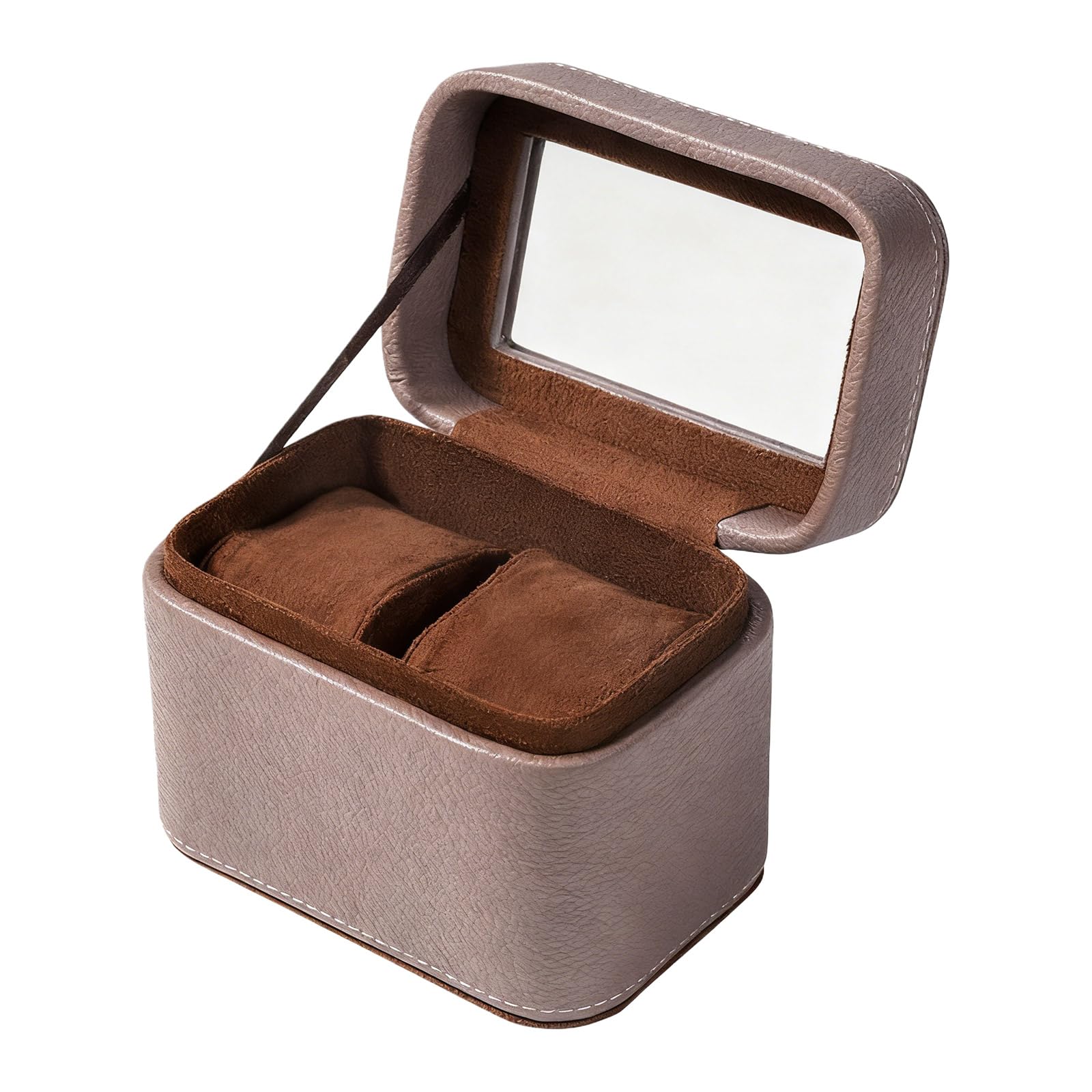 Msioytog Deluxe 2-Watch Display Genuine PU Construction Compact Secure Closure Box Men ' s Pu Watch Box