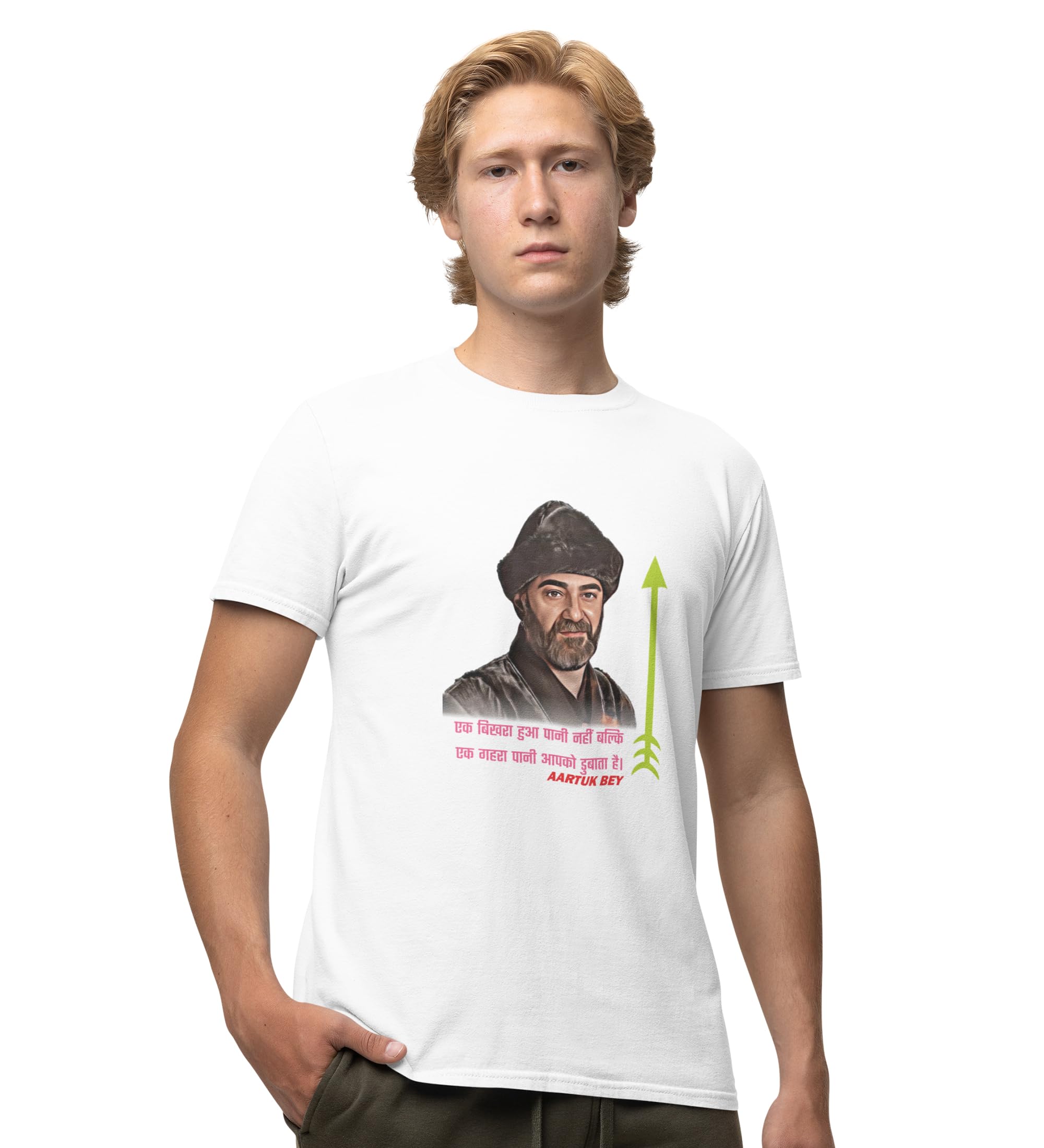Deep Water Truth White Round Neck Cotton Half Sleeved T-Shirt with Printed Graphics-image-39