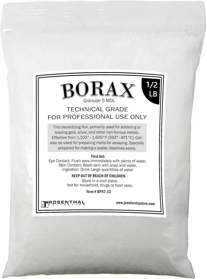 Rosenthal Collection Borax Flux 5 MOL – ½ LB Casting Flux for Jewelry Soldering, Melting Silver, Gold, Sterling