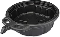 Neiko 20762A 2 Gallon Oil Drain Pan - Anti-Splash Black Plastic Motor Oil Drip Tray with Spout & Handles