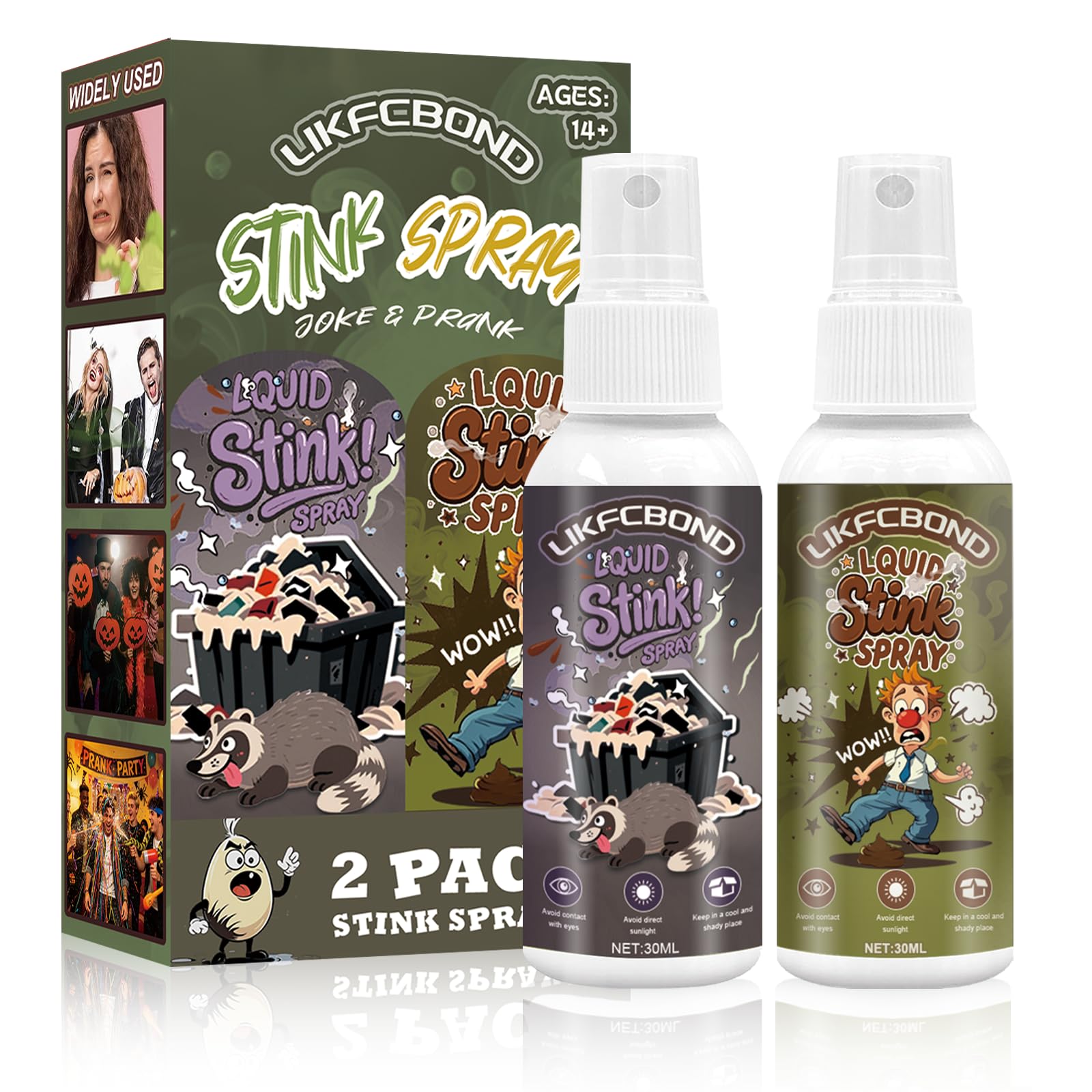 Ekstra Mocny Śmierdzący Spray, Płynny Spray do Zenia, Niesamowity Śmierdzący Spray na Zarty, Spray Zenia dla Miłośników Psikusów, Prank Party dla Dorosłych, 2 Sztuki, 30ML