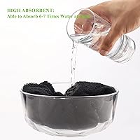 Vista 5 de Juego de 6 toallas de microfibra para el cabello, color negro, a prueba de blanqueador, toalla de secado rápido del cabello de 16 x 32 pulgadas