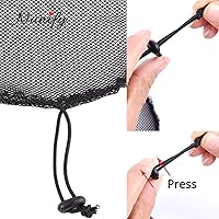 Vista 5 de 5 redes para el pelo para hacer cola de caballo afro y moño de pelo afro – Red de pelo negro sin pegamento con 10 peines de peluca – correa