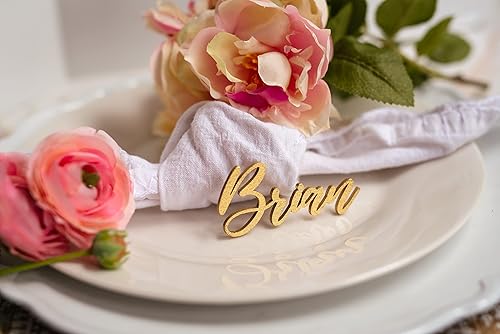 Miniatura 8 de Etiquetas de nombre de madera personalizadas para colocar lugares, tarjetas de lugar personalizadas para bodas, despedidas de soltera y eventos,